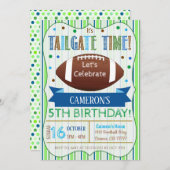 Boy Football Tailgate Birthday Uitnodiging (Voorkant / Achterkant)