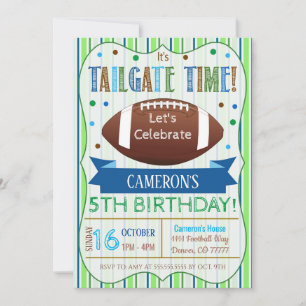 Boy Football Tailgate Birthday Uitnodiging