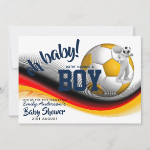 BOY FOOTBALL VOETBAL Baby shower Invites Pink Kaart