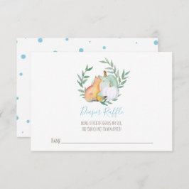 Boy Fox Pompoen Luier Raffle Insert Kaart