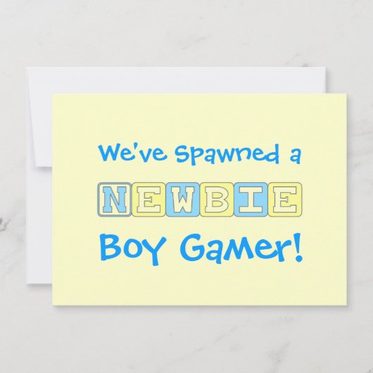 Boy Gamer Baby shower Kaart (Voorkant)