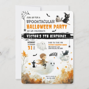 Boy Ghost Rider Halloween Party Kaart