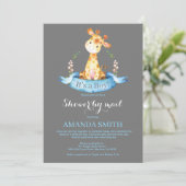 Boy Giraffe Baby shower par Mail Invitation (Debout devant)