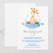 Boy Giraffe Baby shower par Mail Invitation (Devant / Derrière)