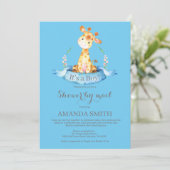 Boy Giraffe Baby shower par Mail Invitation (Debout devant)