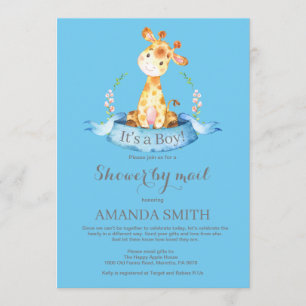 Boy Giraffe Baby shower par Mail Invitation