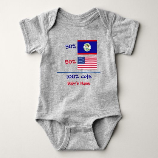 Boy Girl Belize Amerikaanse Baby Bodysuit (Voorkant)