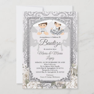Boy Girl Fiesta Zilveren Charro Mexicaanse Bautizo Kaart