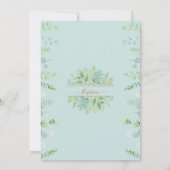 Boy/Girl Green Baptism Blue Mint Invitation (Dos)