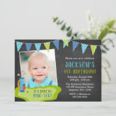 Boy Golf Anniversaire Fête Photo Invitations (Debout devant)