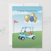Boy Golf Cart Par-tee 4TH Birthday  Kaart (Achterkant)