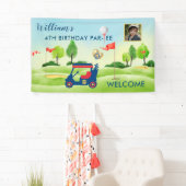 Boy Golf Theme 4th Birthday Party Banner (Insitu)