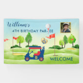 Boy Golf Theme 4th Birthday Party Banner (Horizontaal)