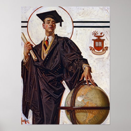 Boy Graduate, 1920 by Joseph Christian Leyendecke Poster (Voorkant)