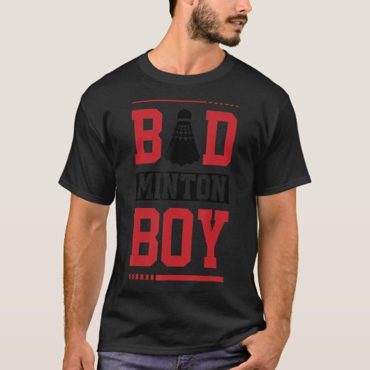 Boy Graphic Badminton Player Shuttlecock Player Sp T-shirt (Voorkant)