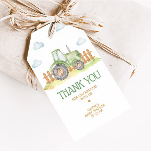 Boy Green Tractor Boerderij Verjaardagsfeest Favor Cadeaulabel