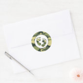 BOY Groene camo baby voeten gunst stickers (Envelop)