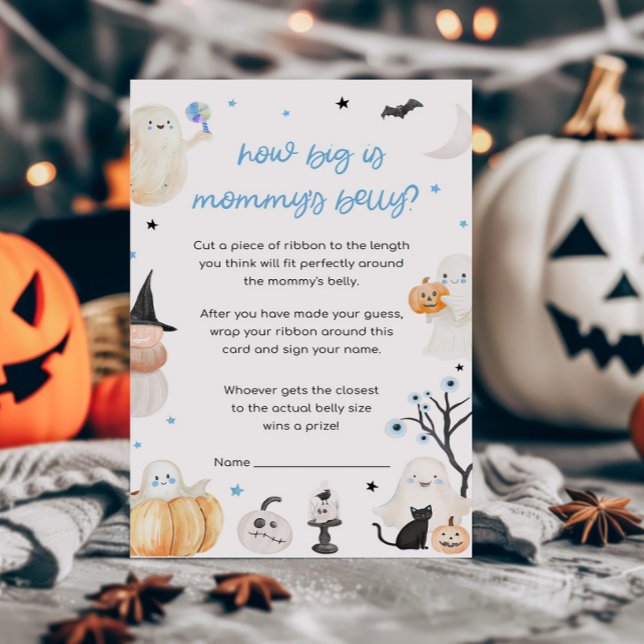 Boy Halloween Baby Hoe groot is het buikspel van m (A Little Boo Baby Shower How Big is Mommy's Belly Game)