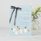 Boy Halloween Ghost en Black Bow Baby shower Kaart (Staand voorkant)