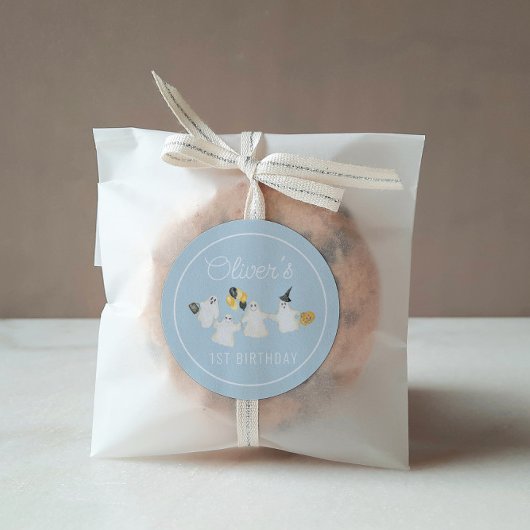 Boy Halloween Ghost Verjaardagsfeest Ronde Sticker