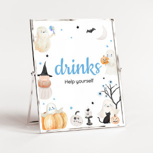 Boy Halloween Little Boo Baby shower Drinken Poster