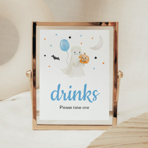 Boy Halloween Little Boo Baby shower Drinken Poster