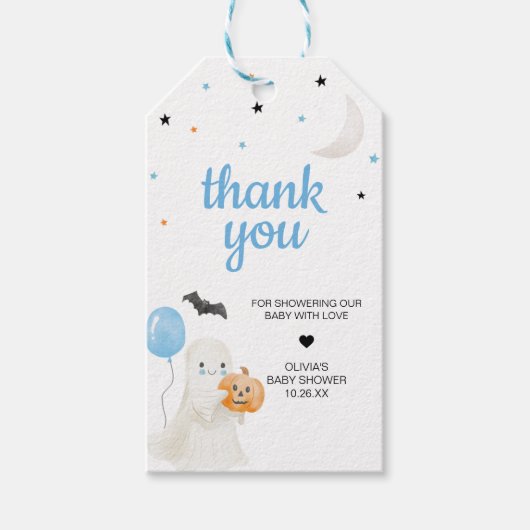 Boy Halloween Little Boo is bijna te wijten aan gu Cadeaulabel (Voorkant)