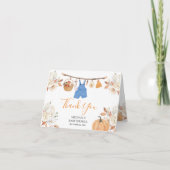 Boy Herfst Kleding Pompoen Herfst Baby shower Gevo Bedankkaart (Voorkant)
