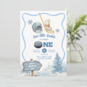 Boy Hockey Birthday Invitation Kaart (Staand voorkant)