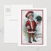 Boy Holding een Bushel van Holly Briefkaart (Voorkant / Achterkant)