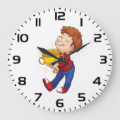 Boy Holding Golden Trophy Award winnaar Grote Klok (Voorkant)