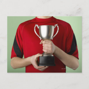 Boy Holding Trophy Briefkaart