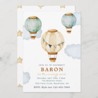 Boy Hot Air Balloon Invitations Anniversaire