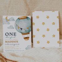 Boy Hot Air Balloon Invitations Anniversaire