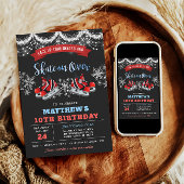 Boy Ice Skating Birthday Invitation