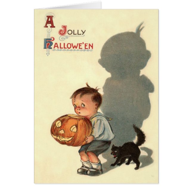 Boy Jack O Lantern Shadow Black Cat (Voorkant)