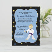 Boy Karate Anniversaire Invitations Ceinture viole (Debout devant)