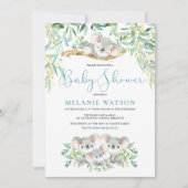 Boy Koala Bush Baby Shower Invitations (Devant)