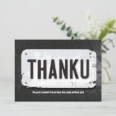 Boy License Bord Dank u wel kaarten (Staand voorkant)