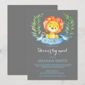 Boy Lion Baby shower par Mail Invitation (Devant / Derrière)