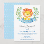 Boy Lion Baby shower par Mail Invitation (Devant / Derrière)