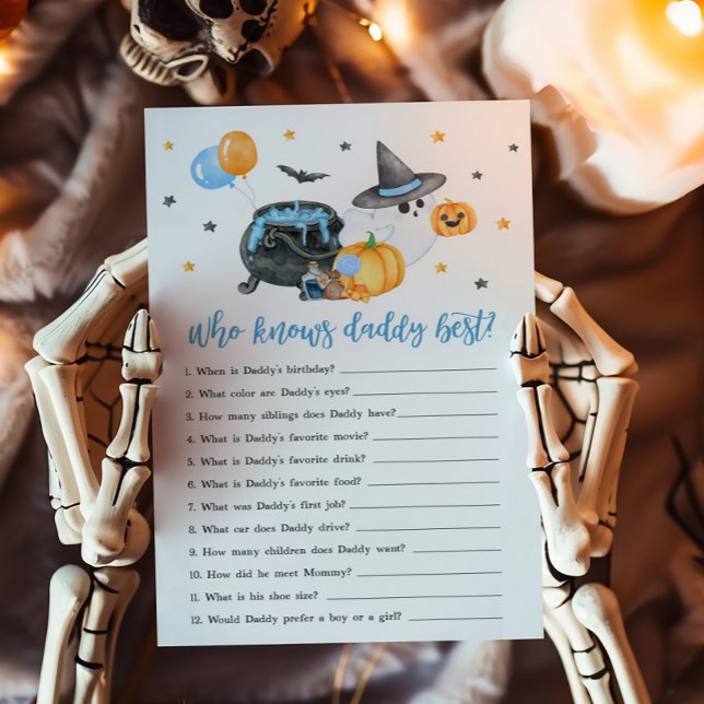 Boy Little Boo Ghost Who Knows Daddy Beste Spel (Ghost Halloween Baby Shower Who knows Daddy Best Game)