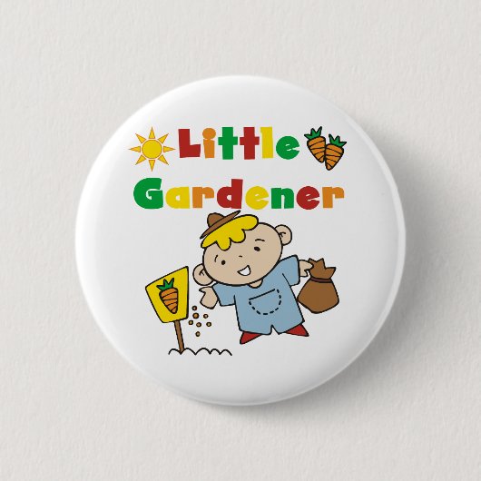 Boy Little Gardener Ronde Button 5,7 Cm (Voorkant)