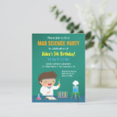 Boy Loves Mad Science Anniversaire Invitations (Debout devant)