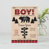 Boy Lumberjack Baby shower Kaart (Staand voorkant)