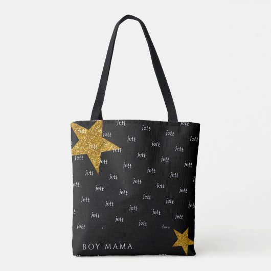 Boy Mama Fun Custom Name Canvas tas (Achterkant)