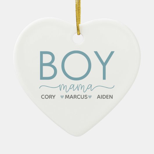 Boy Mama personaliseerde met Names Keramisch Ornament (Voorkant)