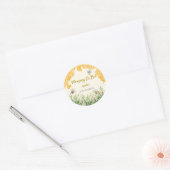 Boy Mama to Bee Schattige Bumblebee Floral Baby sh Ronde Sticker (Envelop)
