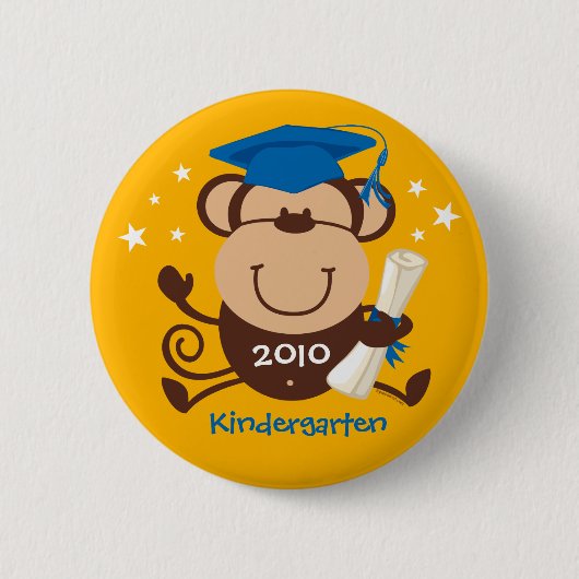 Boy Monkey Afstuderen Custom Ronde Button 5,7 Cm (Voorkant)