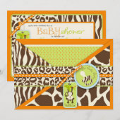 Boy Monkey Oerwoud Safari Baby shower Kaart (Voorkant / Achterkant)